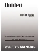 Uniden XDECT SSE27 series Owner'S Manual предпросмотр