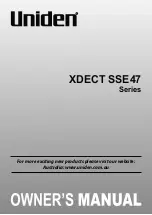 Uniden XDECT SSE47 Series Owner'S Manual preview