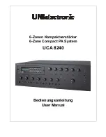 Preview for 1 page of UNIELECTRONIC UCA 8240 User Manual