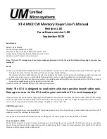 Unified Microsystems XT-4 MK2 User Manual preview
