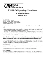 Предварительный просмотр 1 страницы Unified Microsystems XT-4 MK2 User Manual