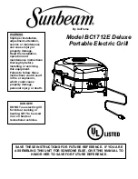 Uniflame Sunbeam BC1712E Deluxe Owner'S Manual предпросмотр