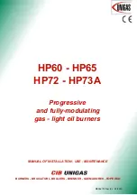 Unigas HP60 Manual Of Installation - Use - Maintenance preview