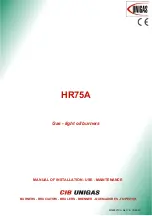 Preview for 1 page of Unigas HR75A MG Series Manual Of Installation - Use - Maintenance