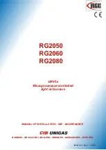 Предварительный просмотр 1 страницы Unigas RG2050 Manual Of Installation - Use - Maintenance