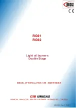 Unigas RG91 Manual Of Installation - Use - Maintenance preview