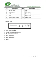 Preview for 5 page of UniGuard UT01 User Manual