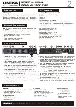 Предварительный просмотр 2 страницы Unika EQ-151X2 Instruction Manual