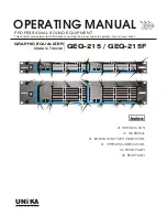 Unika GEQ-215 Operating Manual предпросмотр