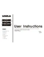 Unika NA-3600 User Instructions preview