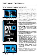 Preview for 4 page of Unika PRO BT5 User Manual