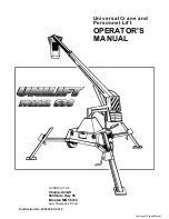 Preview for 1 page of Unilift 538 Operator'S Manual