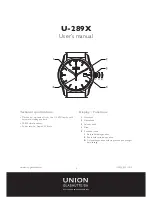 UNION GLASHÜTTE/SA U-289X User Manual preview