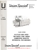 UnionSpecial 39500MK Instructions For Adjusting And Operating preview