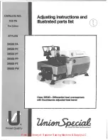 UnionSpecial 39500PA Adjusting Instructions And Illustrated Parts List preview