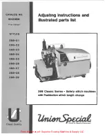 Preview for 1 page of UnionSpecial 398 Classic Series Adjusting Instructions And Illustrated Parts List