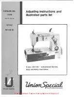 Preview for 1 page of UnionSpecial 56100 M Adjusting Instructions And Illustrated Parts List