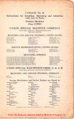 Preview for 1 page of UnionSpecial Picoetta G79000 A Instructions For Installing, Operating And Adjusting With List Of Parts