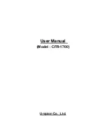 Unipion CFR-170 User Manual preview