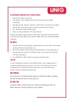 Preview for 3 page of Uniq Sing User Manual