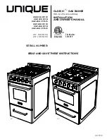 Unique CLASSIC Plus UGP-20H CC1 W Installation And Owner'S Manual preview