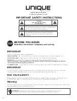 Preview for 2 page of Unique CLASSIC RETRO UGP-24CR DW T Installation Manual