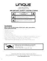 Preview for 2 page of Unique CLASSIC RETRO UGP-24CR DW T User Manual