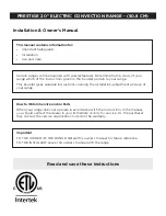 Preview for 2 page of Unique UGP-20V EC S/S Owner'S Manual