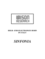 Unison Research Sinfonia Owner'S Manual preview