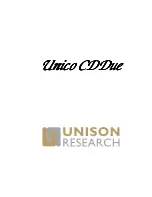 Unison Research UNICO CD DUE User Manual preview