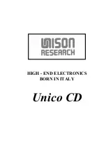 Unison Research Unico CD User Manual preview