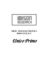 Preview for 1 page of Unison Research Unico Primo User Manual