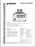 Unisound TC-30 Operation Manual предпросмотр