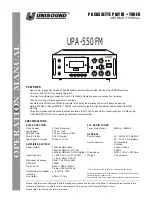 Unisound UPA-550FM Operation Manual preview