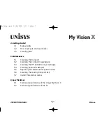 Preview for 4 page of Unisys My VisionX Operator'S Manual