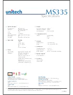 Preview for 2 page of Unitech MS335 Specifications