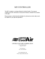 United CoolAir MP Controller Installation & Operating Manual preview