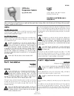 United Electric Controls 105 Series Installation And Maintenance Instructions предпросмотр