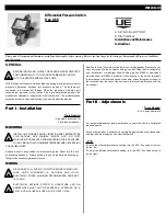 Preview for 1 page of United Electric Controls J21K Installation And Maintenance Instructions