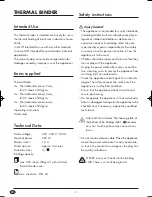 Preview for 4 page of UNITED OFFICE UTB 250 A1 -  3 Operating Instructions Manual