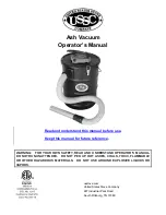 Preview for 1 page of United States Stove Company Ash Vacuum Operator'S Manual