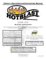 Предварительный просмотр 1 страницы United States Stove Company HotBlast 1331E Owner'S Operation And Instruction Manual