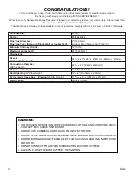 Preview for 2 page of United States Stove 3000 (L) Operation And Instruction Manual