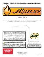 Preview for 1 page of United States Stove ASHLEY AP130 Owner'S Operation And Instruction Manual