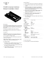 Preview for 1 page of United Technologies FSUIM Installation Sheet