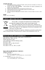 Preview for 3 page of UNITED NT-9181 Instructions For Use