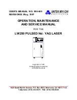 Unitek Miyachi LW250 Operation, Maintenance And Service Manual предпросмотр