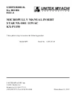 Unitek Miyachi STAR NX-1001 User Manual предпросмотр