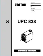 Предварительный просмотр 1 страницы Unitor UPC 838 Owner'S Manual