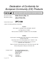 Предварительный просмотр 4 страницы Unitor UPC 838 Owner'S Manual